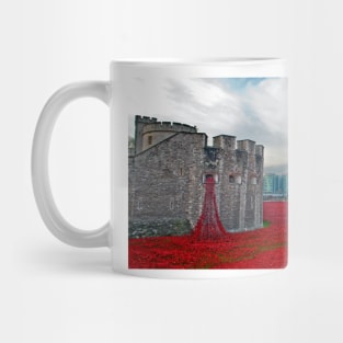 Red Poppies At The Tower Of London Mug